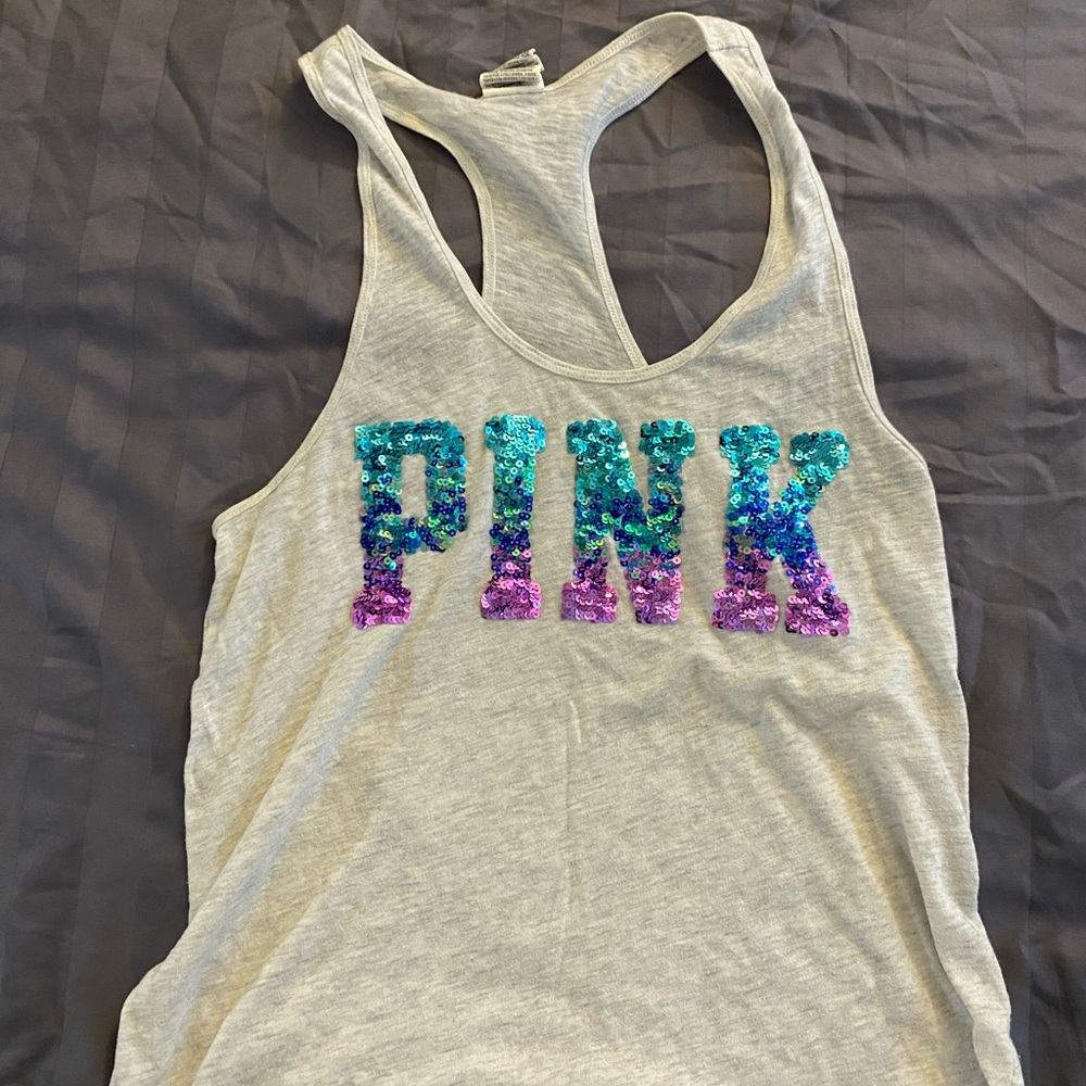 PINK sequin tank top